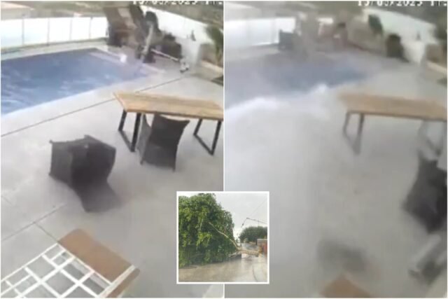 Reloj: Momento aterrador tornado en lágrimas de Alicante a través de la casa de la pareja de expatriados después de derribar árboles y líneas eléctricas
