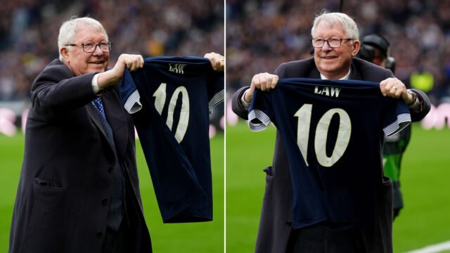 Sir Alex Ferguson lidera el homenaje emocional a Denis Law en el primer choque doméstico de Escocia desde que Man Utd Legend murió a los 84 años
