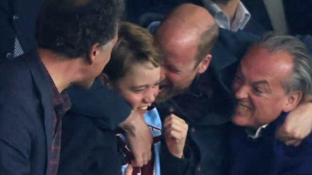 Agonía y éxtasis del príncipe William y George mientras ven el cuarto de final de la Liga de Campeones de Aston Villa en París
