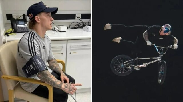 Inspirador Olympic BMX Star establece dos récords mundiales con trucos nunca antes vistos horas después de estar en un goteo en A&E
