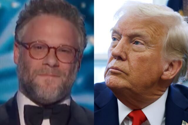 La broma de Trump de Seth Rogen cortada por la ceremonia de entrega de premios cofundada por Mark Zuckerberg
