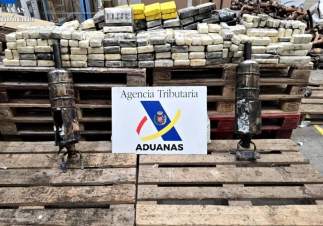 Cocaína por valor de 5 millones de euros encontrados dentro de los convertidores catalíticos enviados a Valencia de España

