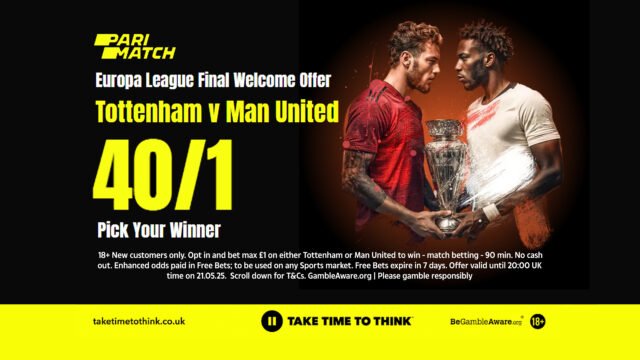 Tottenham vs Man Utd - Final de la Europa League: Obtenga enorme 40/1 para que cualquier lado gane en 90 minutos con Parimatch
