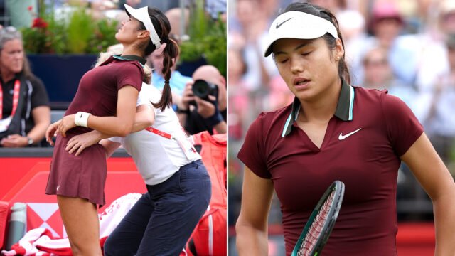 Emma Raducanu recibe tratamiento para lesiones en la espalda en escenas preocupantes mientras se estrella de los 17 días de la reina antes de Wimbledon
