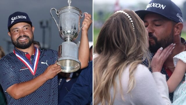 Lágrado JJ Spaun Fregads Monster Putt en el hoyo final como 120/1 Pips Underdog Robert MacIntyre a la corona abierta de EE. UU. En Oakmont
