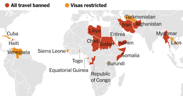 Mapa: vea los países bajo la nueva prohibición de viajes de Trump
