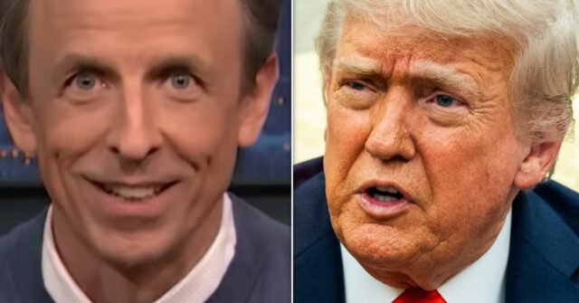 Seth Meyers señala la hilarante lucha de Trump con la palabra con clasificación X
