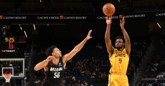Bronny James anota 10 en el debut de la liga de verano, los Lakers vencieron al Heat
