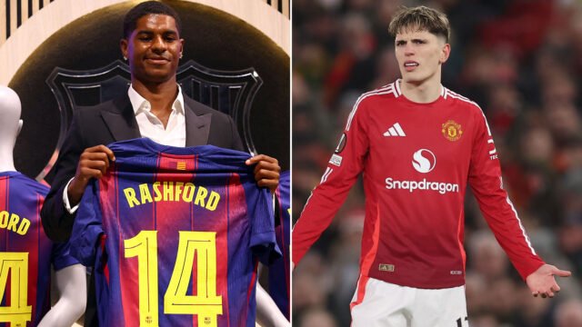 'Salga de mi club' - Man Utd Fans Fume en Garnacho después de una reacción de dos palabras ante la transferencia de Barcelona de Marcus Rashford
