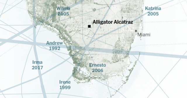 Las preocupaciones ambientales en 'Alligator Alcatraz' incluyen tormentas e inundaciones
